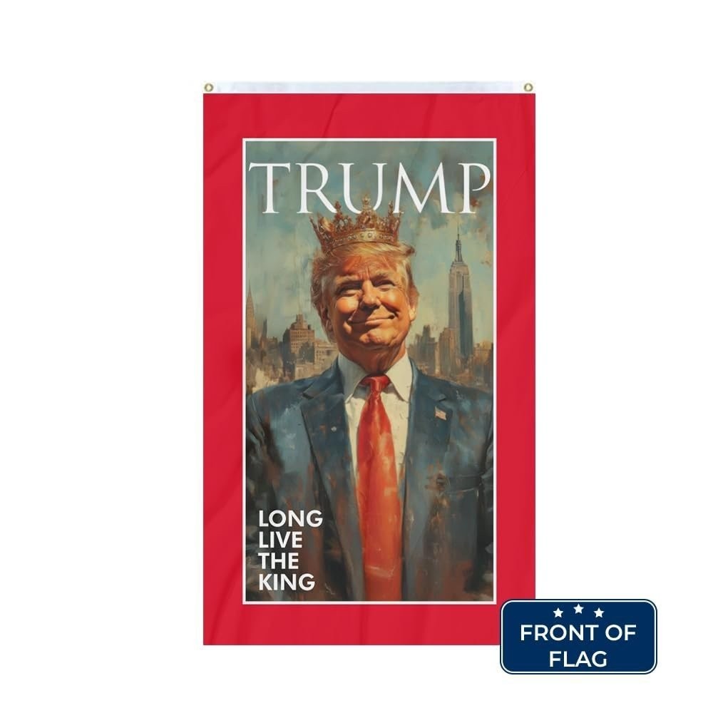 TRUMP « LONG LIVE THE KING » 3×5 Double-Sided Flag – Proudly Manufactured in…