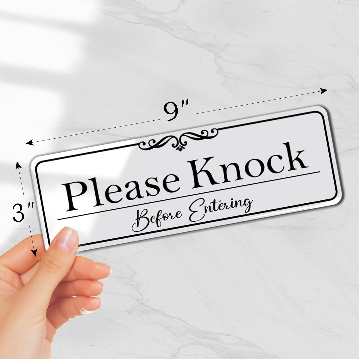 9X3 Inch Please Knock before Entering Sign, Acrylic Self