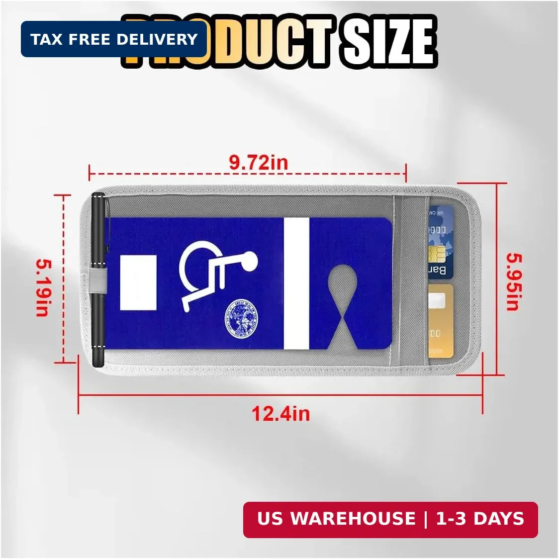 JOYCOURT Handicap Placard Holder for Car, Disabled Parking Permit Sign Protector