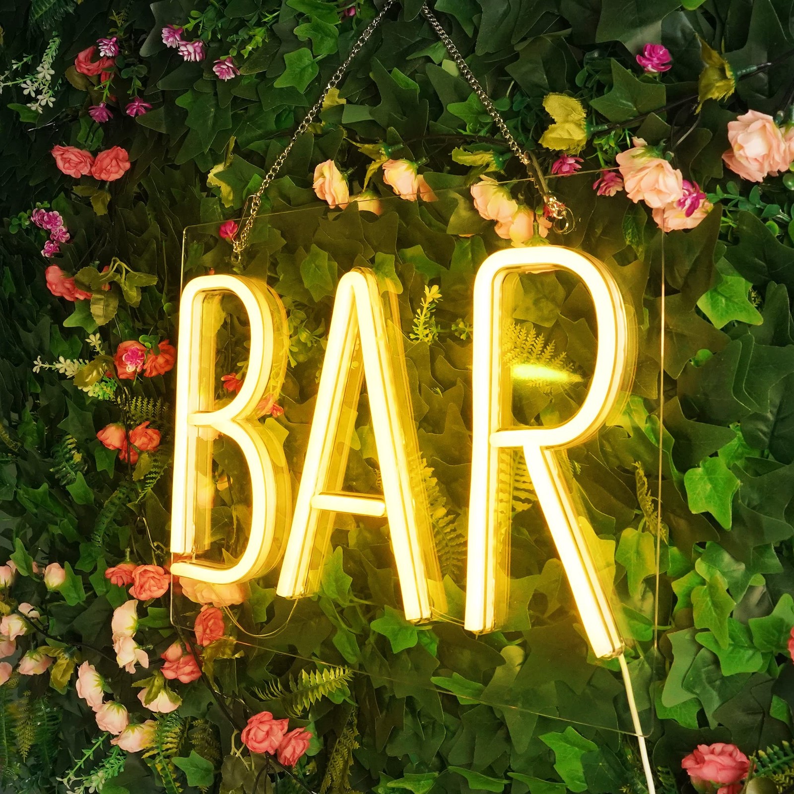 Neon Bar Signs, Warm White Bar Neon Sign with Dimmer Switch, USB Powered LED …