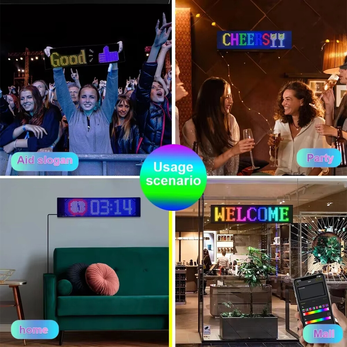 App Control Led Matrix Panel Diy Flexible Pixel Indoor Bluetooth Smart For Wall