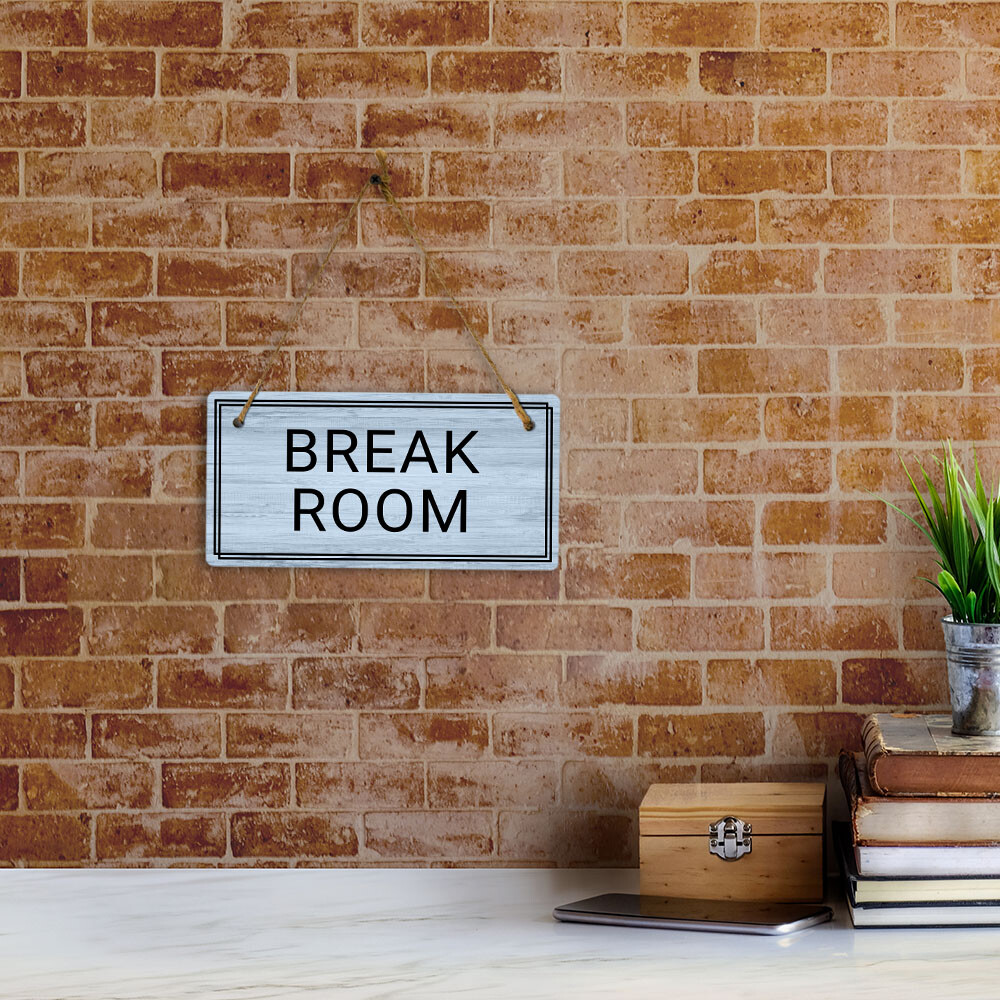 Break Room 5×10 Hanging Plus Wall or Door Sign | Home & Office Decor
