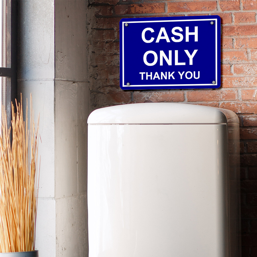 Horizontal Metal Sign Cash Only Thank You Business Weatherproof Street Signage