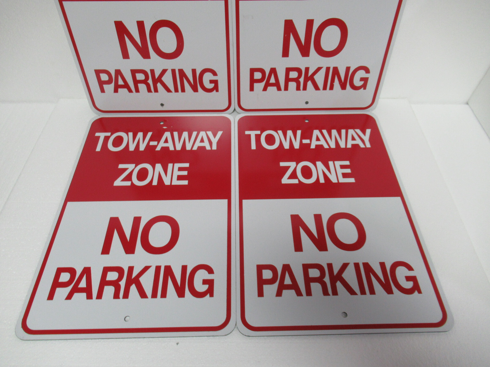 4-pack 12&Prime;x18&Prime; inch TOW AWAY ZONE NO PARKING Aluminum Sign Heavy Gauge 3mm Thick