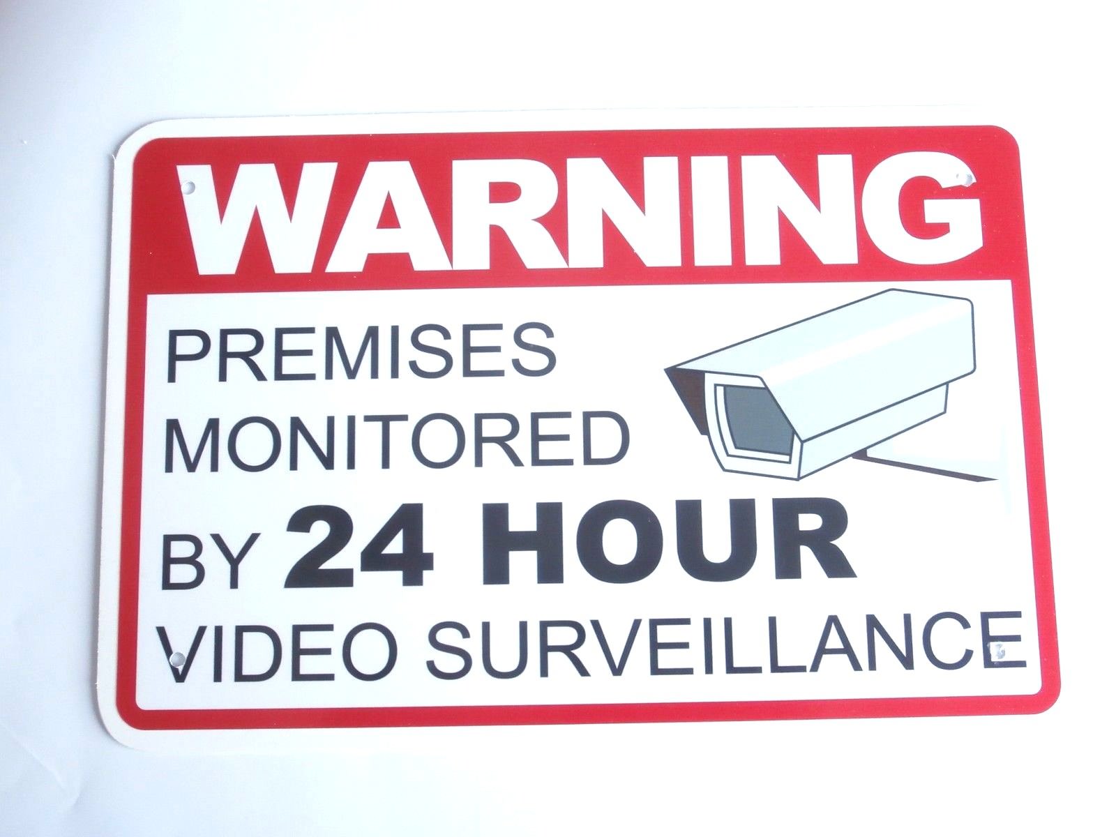 Warning Premises Monitored By 24 Hour Video Surveillance | 8 x 12 Sign Security