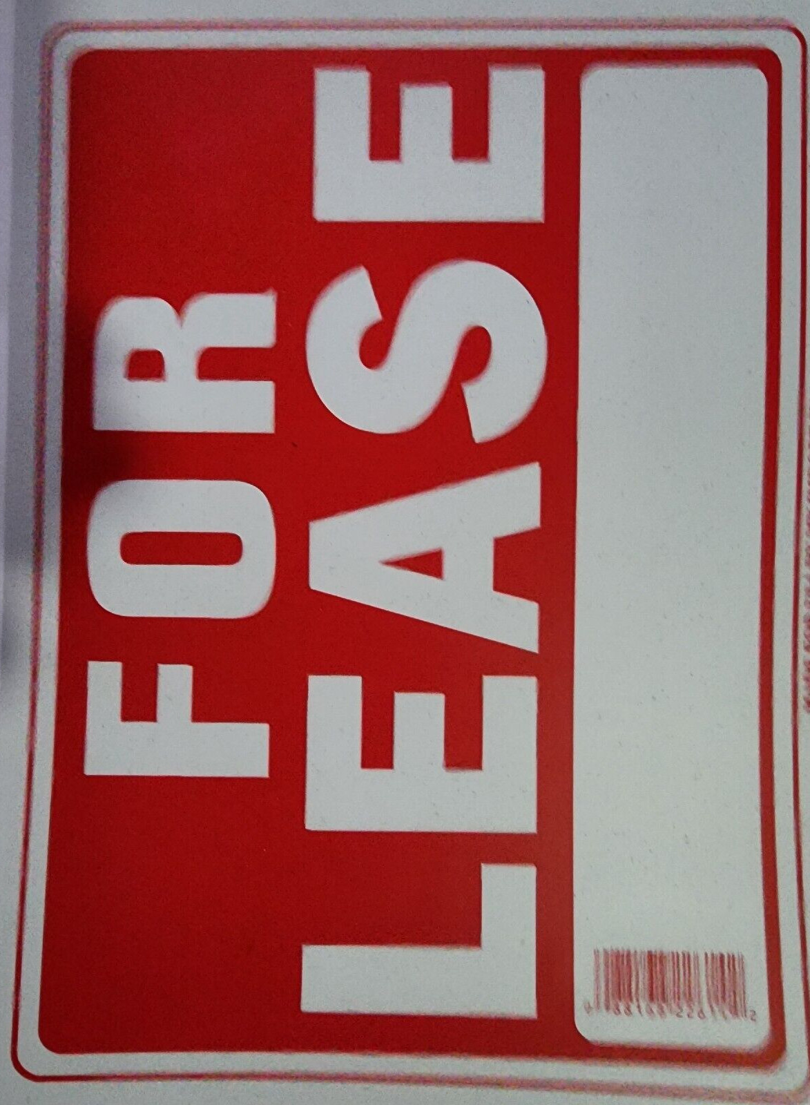 For Lease Sign 8 x 12 Inch – 2 Count, White and Red