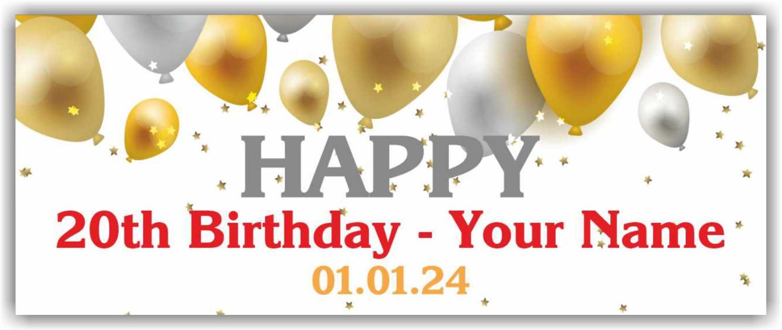 Happy 20th Birthday Advertising Banner Vinyl Sign Custom Name Text Event Holiday