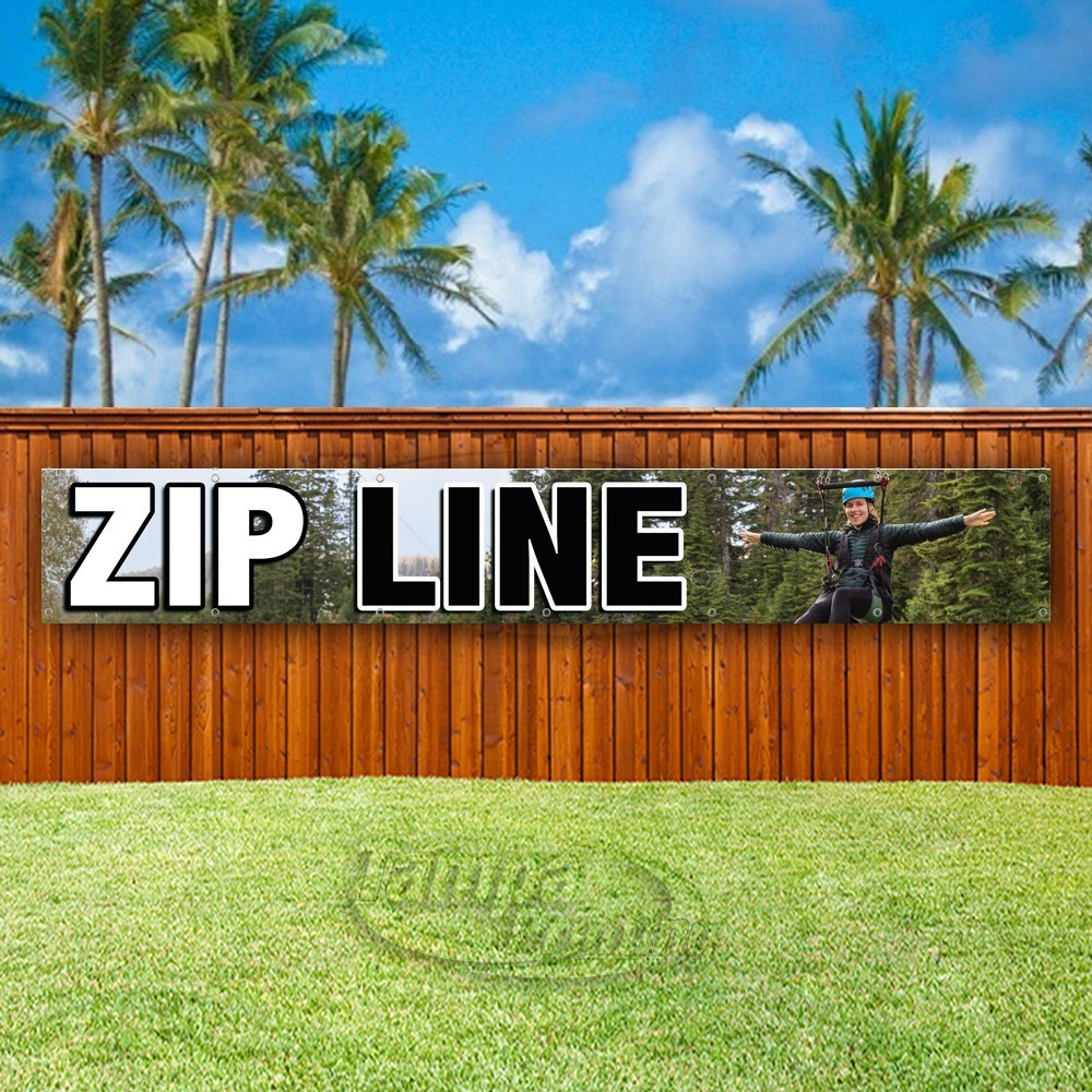 ZIP LINE Advertising Adventure Vacation Vinyl Banner Flag Sign USA XL02316