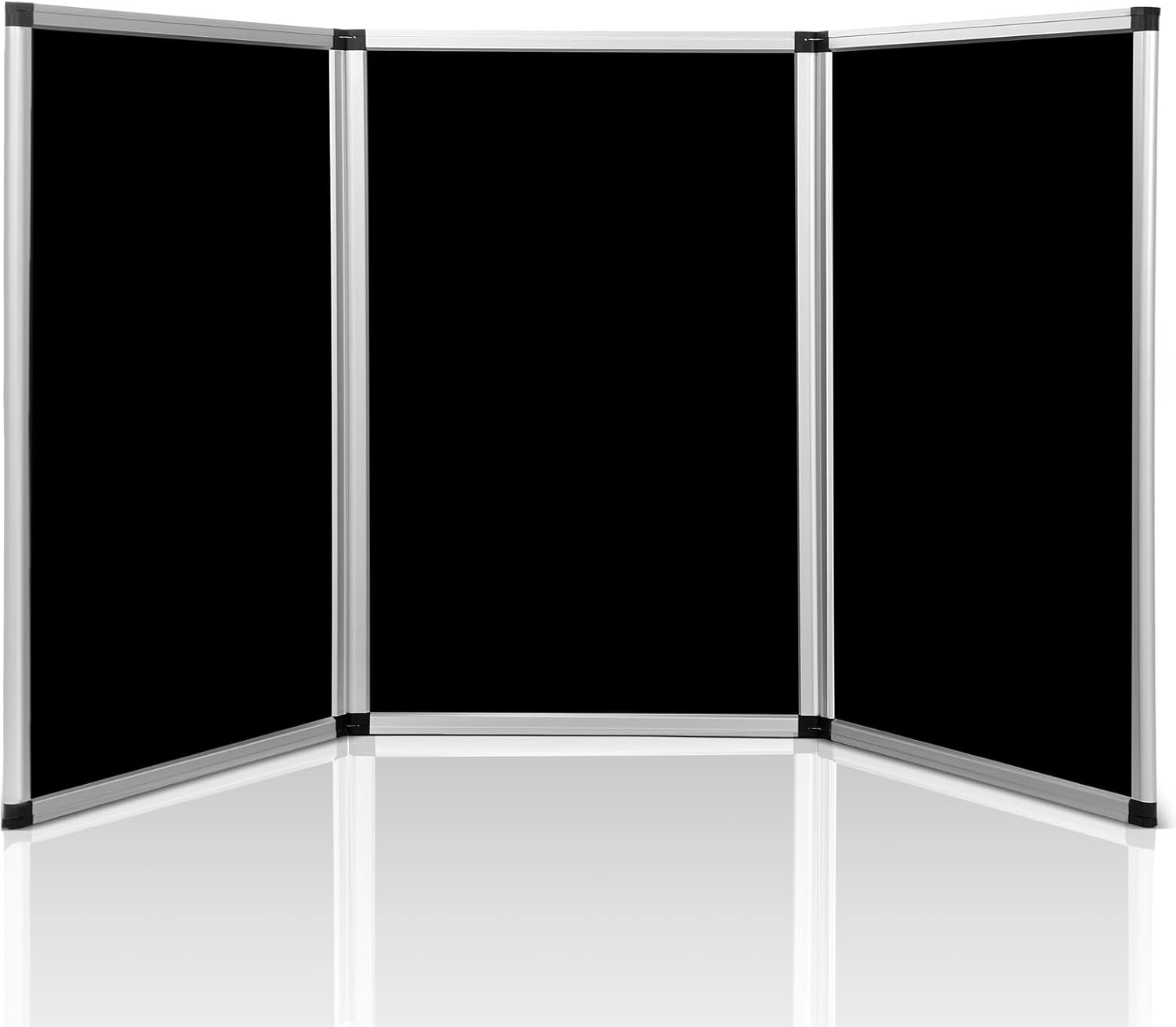 Tri-Fold Trade Show Display Board, 72&Prime;x35&Prime; Black Tabletop Presentation Panel