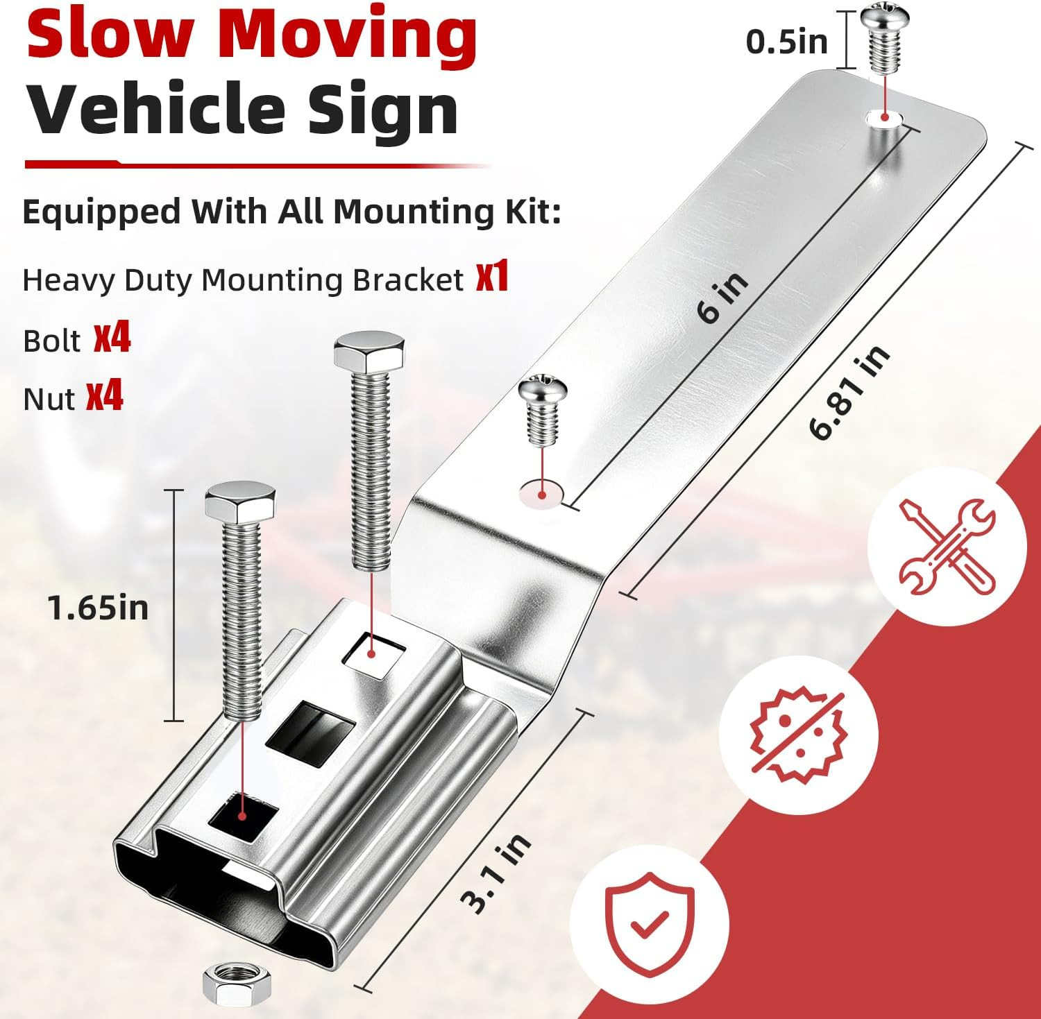 Slow Moving Vehicle Sign, Aluminum Slow Moving Vehicle Triangle Signs
