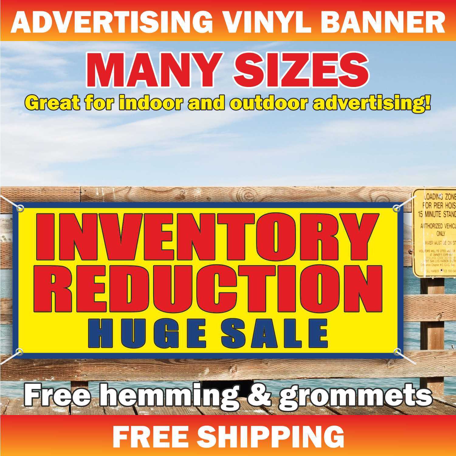 INVENTORY REDUCTION HUGE SALE Advertising Banner Vinyl Mesh Sign Discount Shop