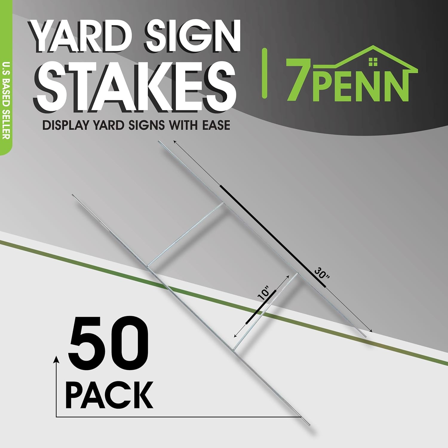 H Frame Yard Sign Stakes Metal Sign Holder H Stakes for Yard Signs 10X30 Inch Me