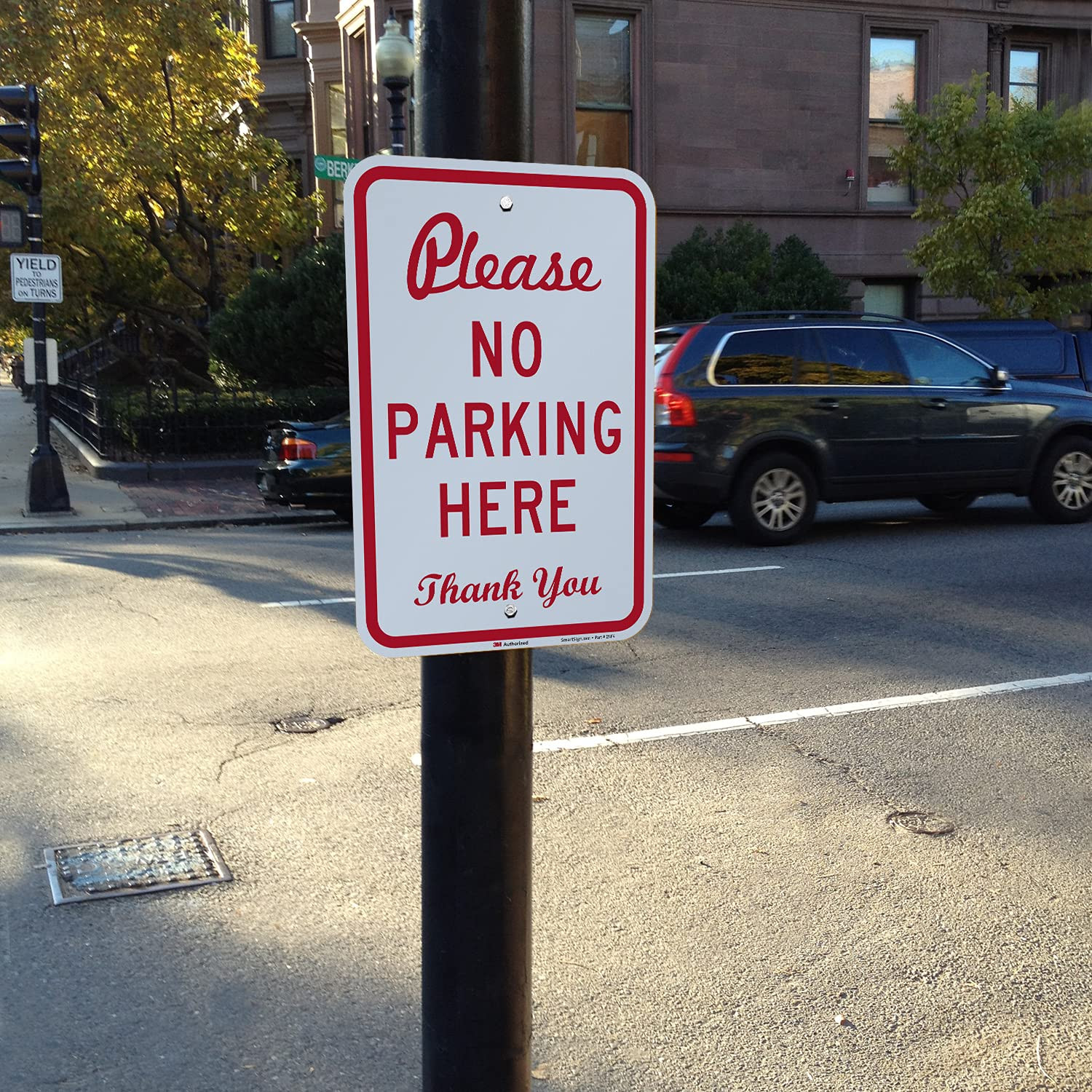 18 X 12 Inch “Please No Parking Here – Thank You” Metal Sign, 63 Mil