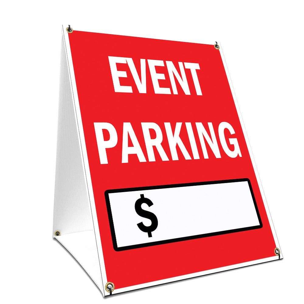 A-frame Sidewalk Event Parking With Price Sign With Graphics On Each Side