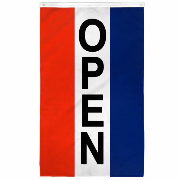 Vertical Open Flag 3x5ft We&rsquo;re Open Now Open Sign Open Banner RWB Vertical Flag