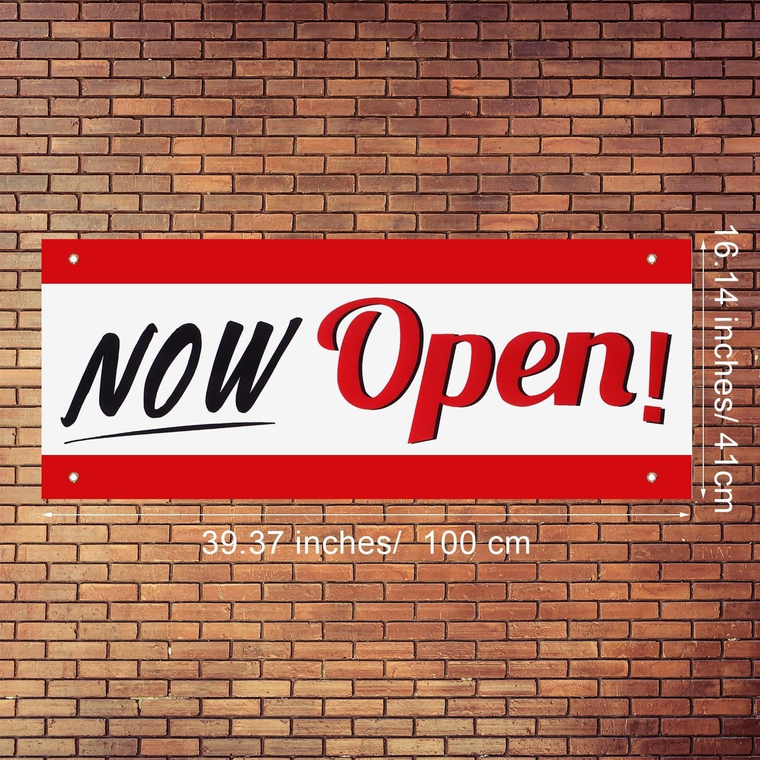 Now Open Sign Banner, Business Now Open Flag Vinyl Banner with Rope for Busin…