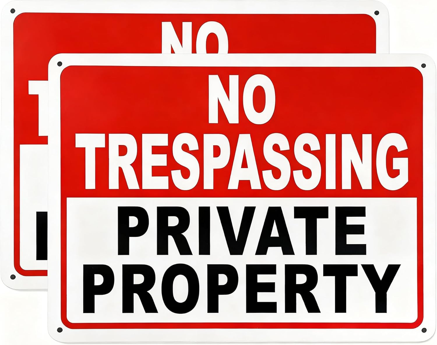 2 Pack No Trespassing Signs Private Property – 10×7 Inch 40 Mil Rust Free Alumin
