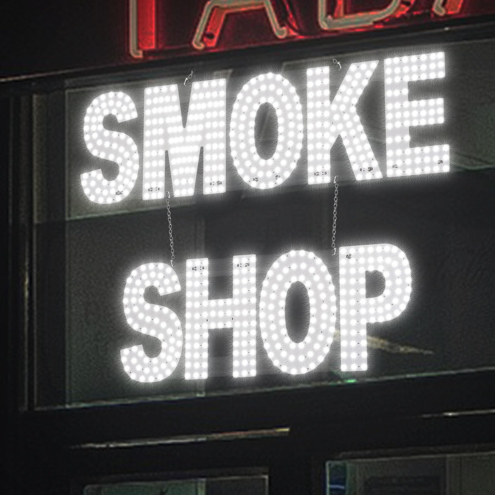 LED SMOKE SHOP Sign for Business,30&Prime;x20&Prime; Smoke Shop Vape Store Sign with Remo…