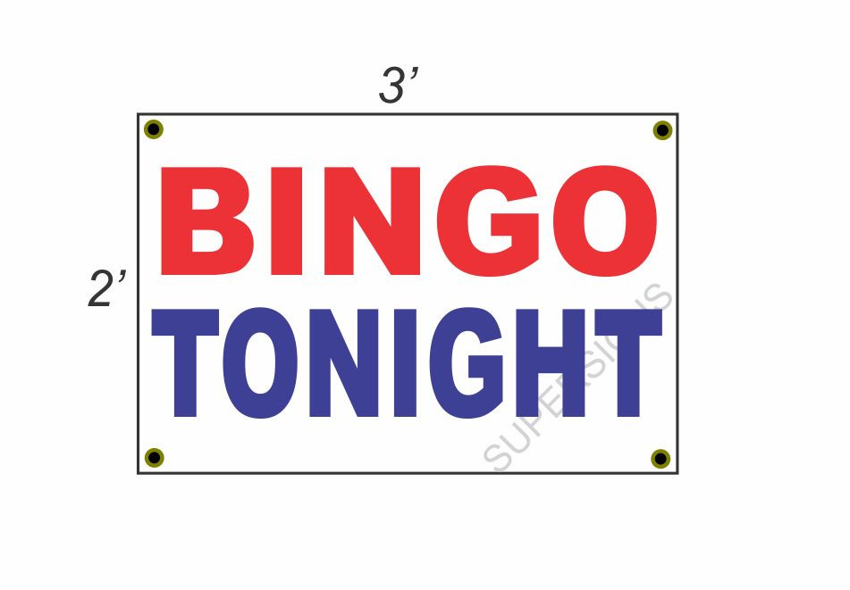 2×3 BINGO TONIGHT Red White & Blue Banner Sign NEW Discount Size & Price