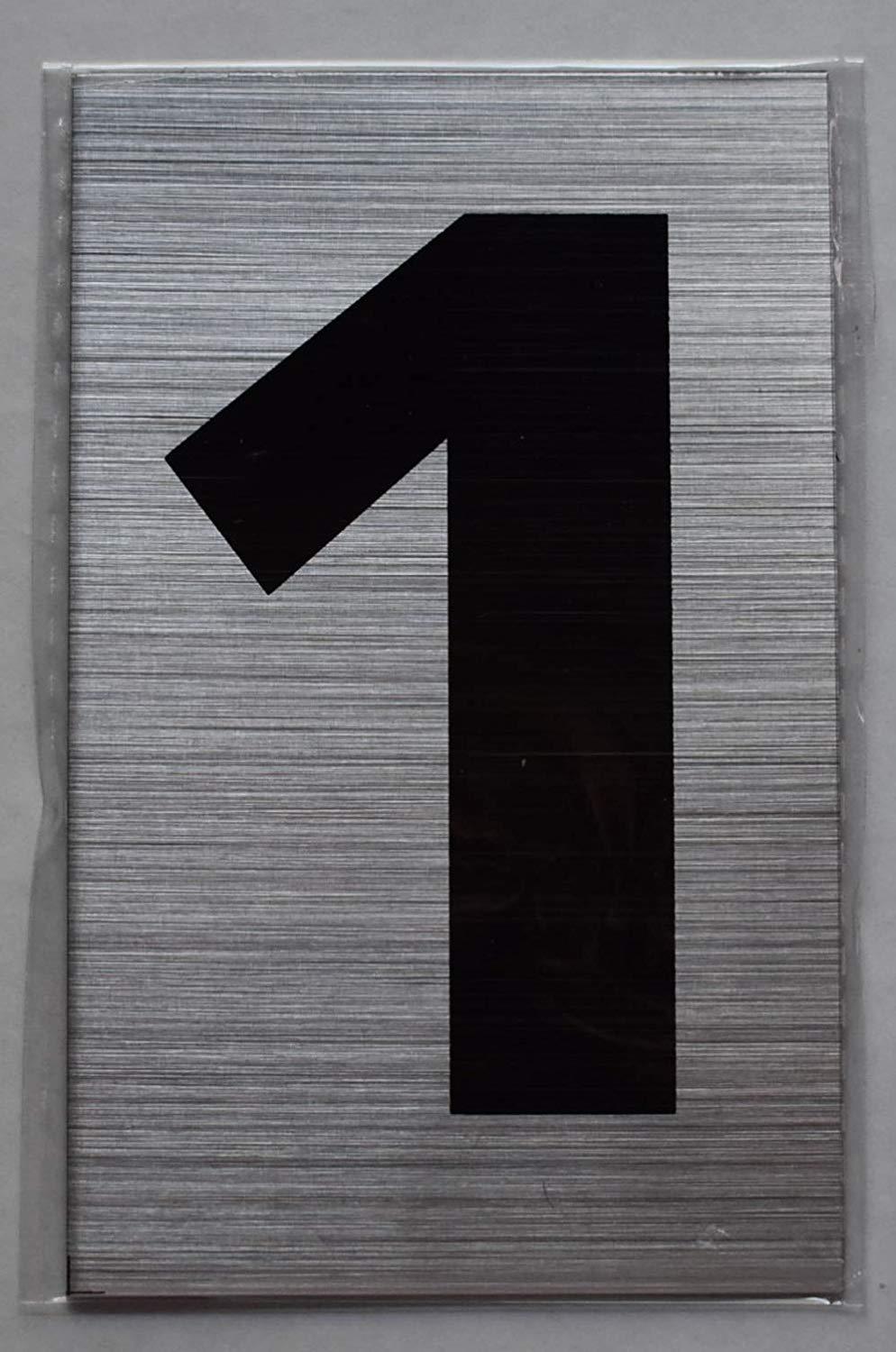 Apartment Number Sign- one (1) (Brush Aluminium, Size 2.5X4) -..-REF24-1027