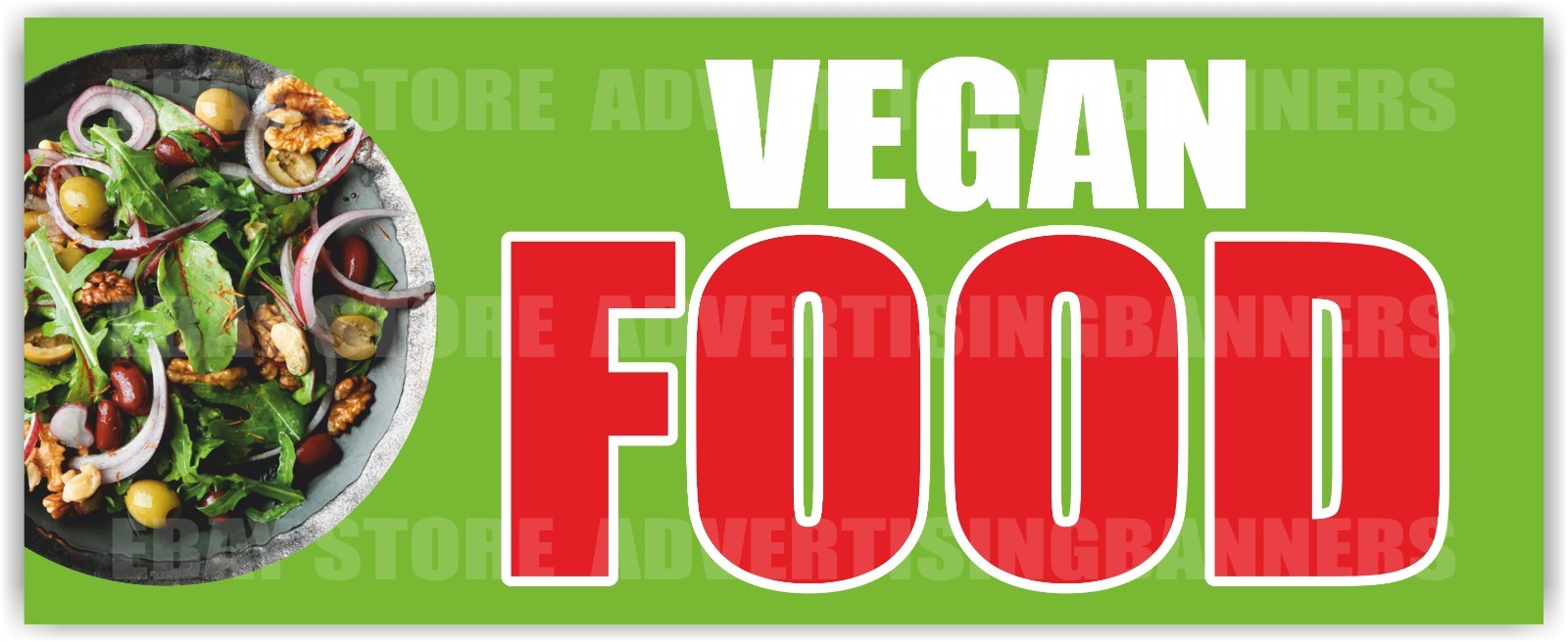 VEGAN FOOD Advertising Banner Vinyl Mesh Sign Diet Vegetarian Food Street Food