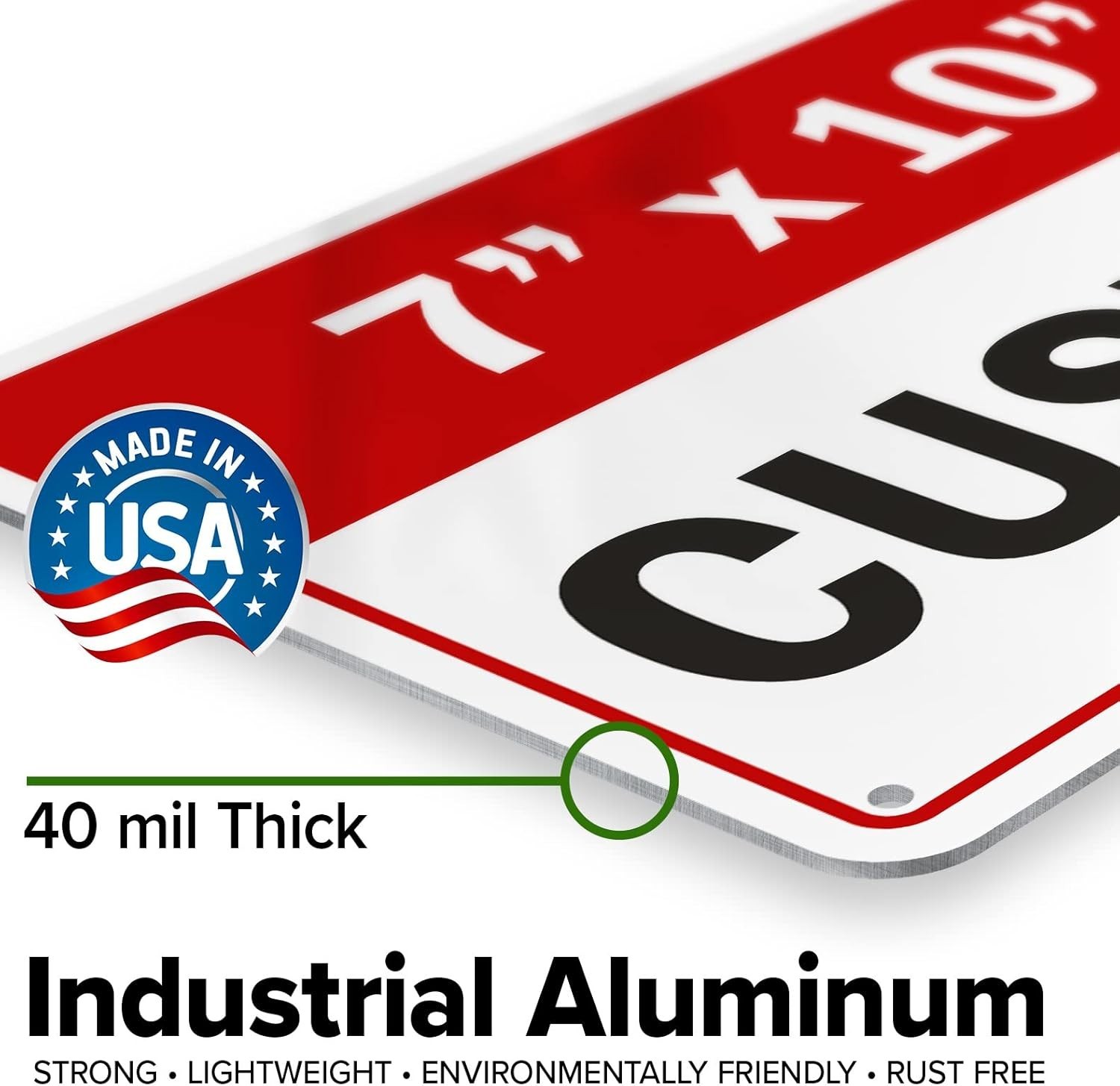 Custom Aluminum Sign 7×10 inches Indoor Outdoor Rust Free Fade Resistant Wall…