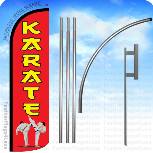 KARATE – Windless Swooper Flag KIT Feather Banner Sign 15&prime; rq