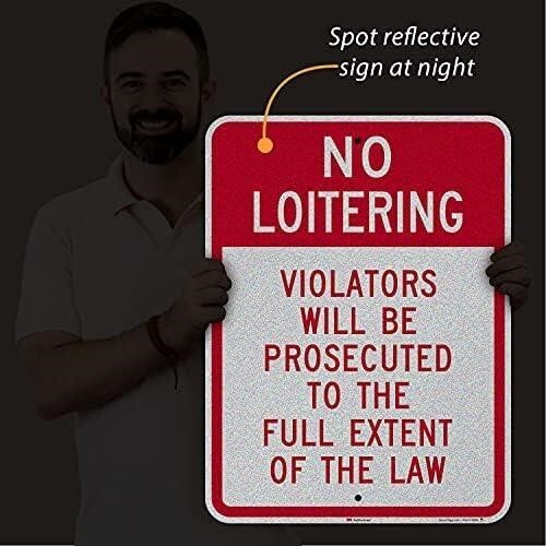 24&Prime; x 18&Prime; “No Loitering – Violators Will Be… » 3M Reflective, Brand New!