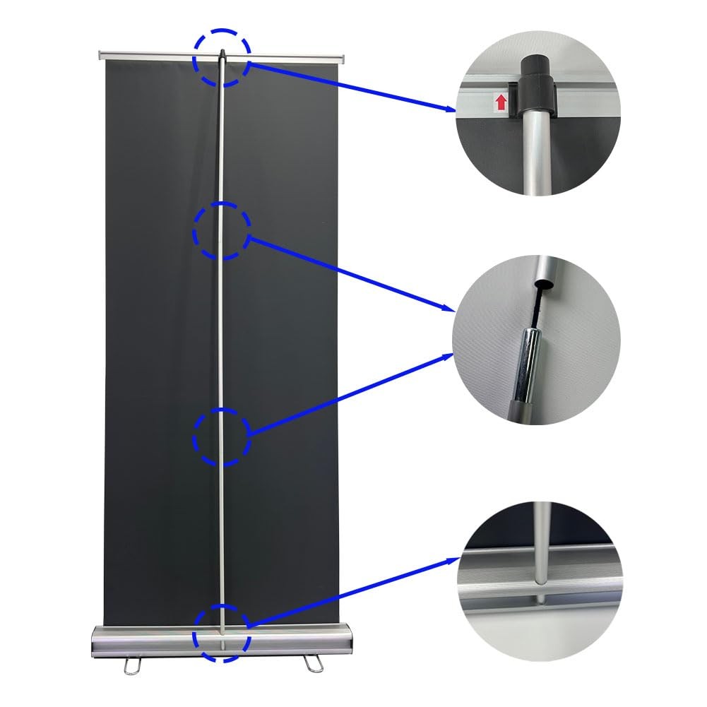 Heavy Duty Retractable Banner Stand 33.5&Prime;x80&Prime; (WxH) with Padded Canvas Bag (S…