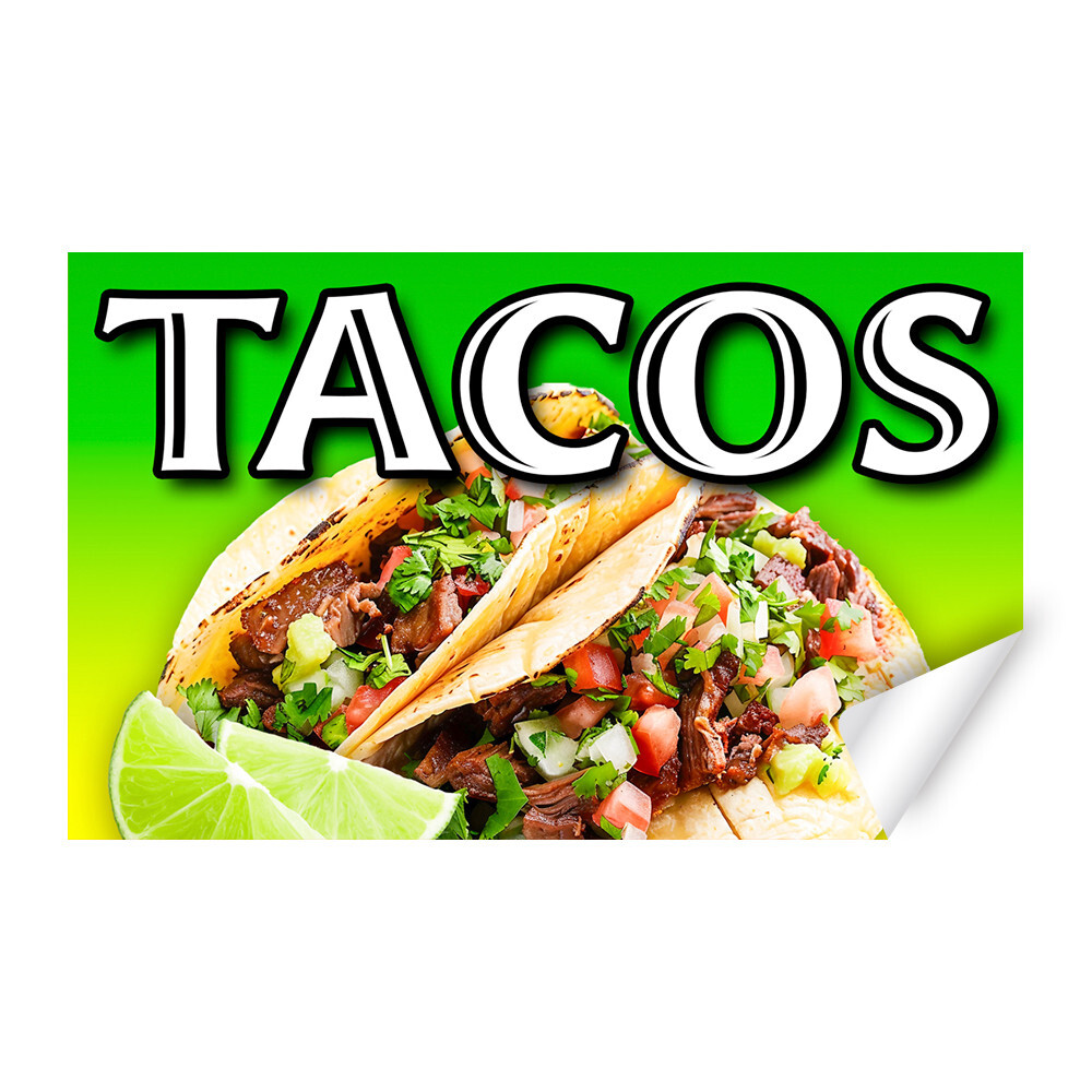 TACOS Food Cart Truck Removable Decal (13×8 inches)