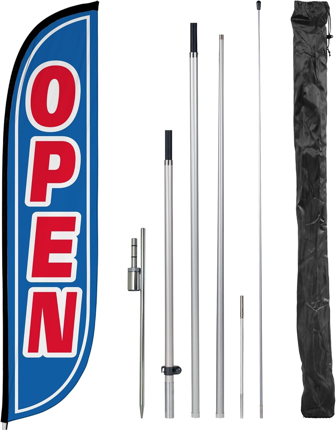 LookOurWay Feather Flag Pole Kit – 12 Feet Tall Advertising Flag Banner with Fib