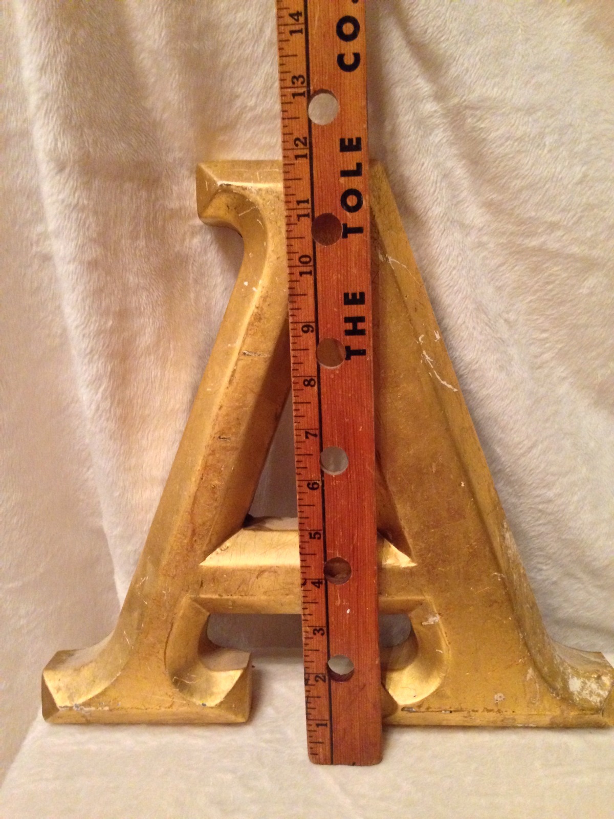 Vintage ENGLISH Shop Sign Letter A In Gold leaf – ADVERTISING 12&Prime; Tall