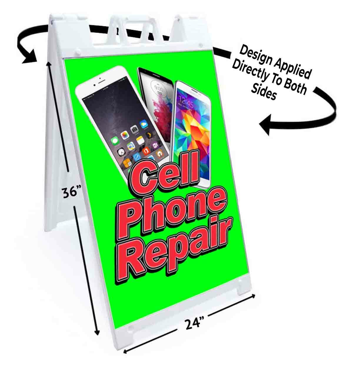 CELL PHONE REPAIR Signicade 24×36 A Frame Sidewalk Sign Double Sided TECHNOLOGY