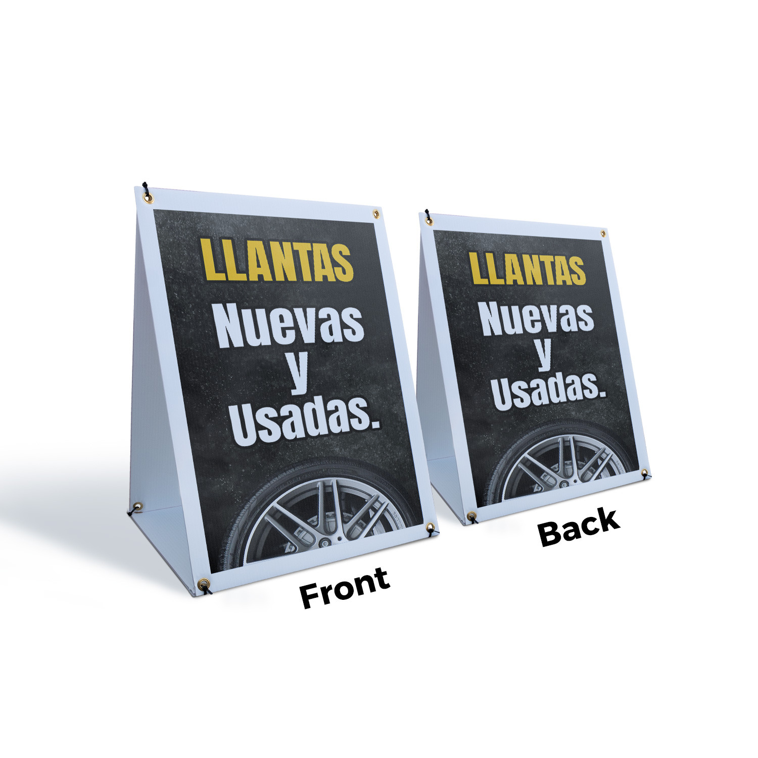 Llantas Nuevas y Usadas A-Frame Sidewalk Sign Spanish Tire Sale Auto Discount
