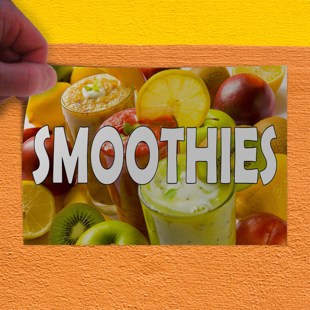 Decal Stickers Smoothies with Image Vinyl Store Sign Label Restaurant and Food