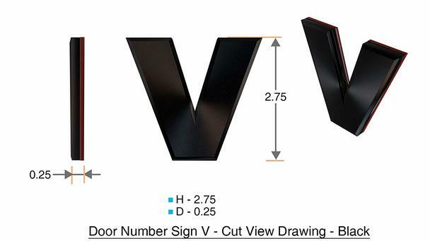 1 PCS – Apartment Number Sign/Mailbox Number Sign,Letter V (Black,3D…ref0420