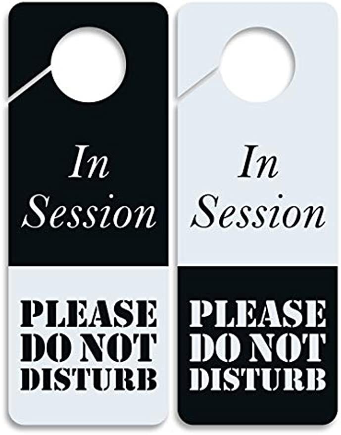 Business Design Do Not Disturb Sign – in Session, 2 Pack, Double Sided