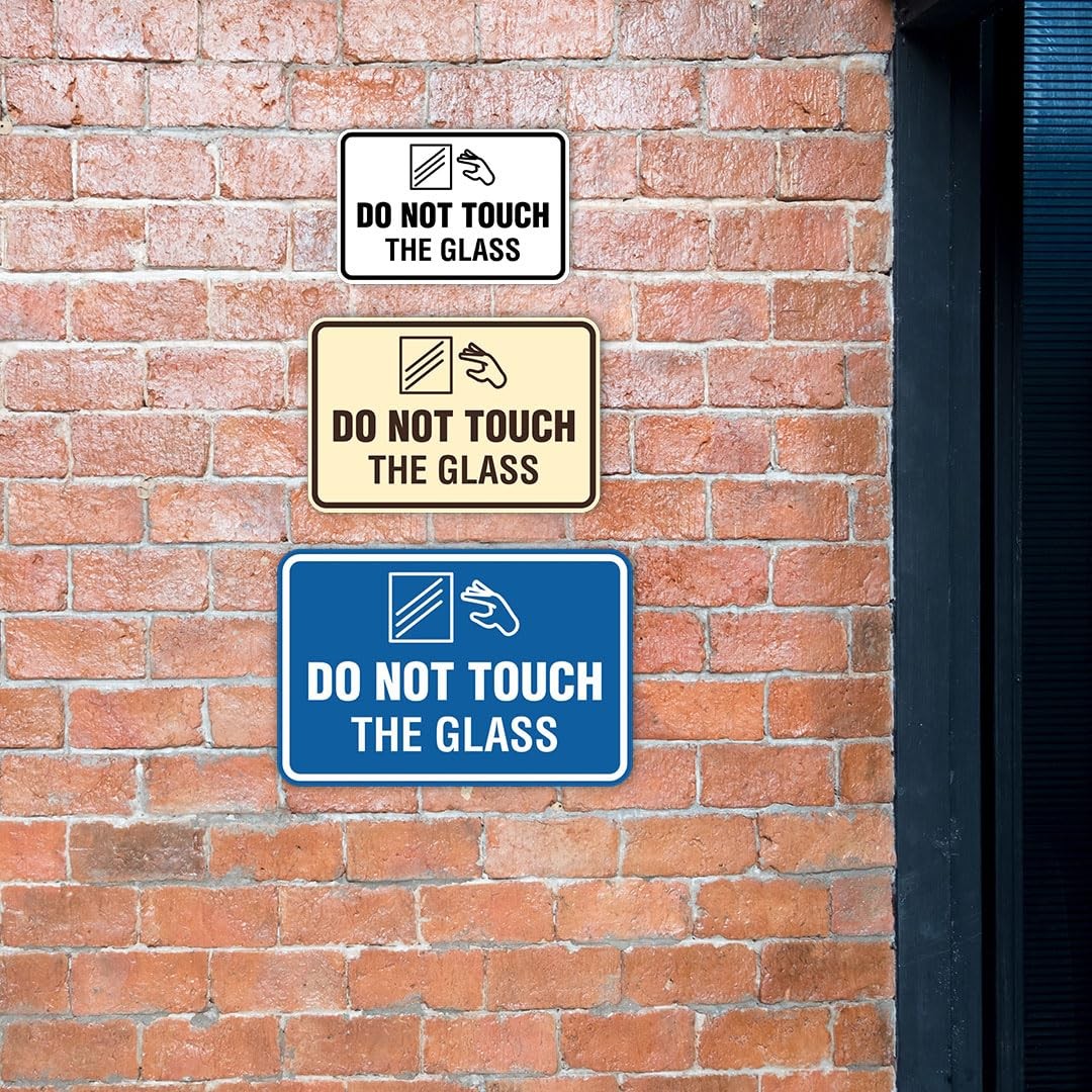 Signs ByLITA Classic Framed Do Not Touch The Glass Wall or Door Sign