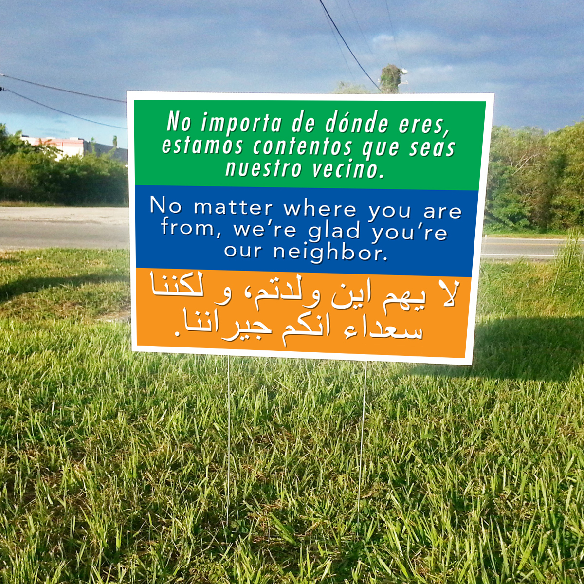 12 Packs No matter where you are from, we&rsquo;re glad you&rsquo;re our neighbor SIGNS/SHIP