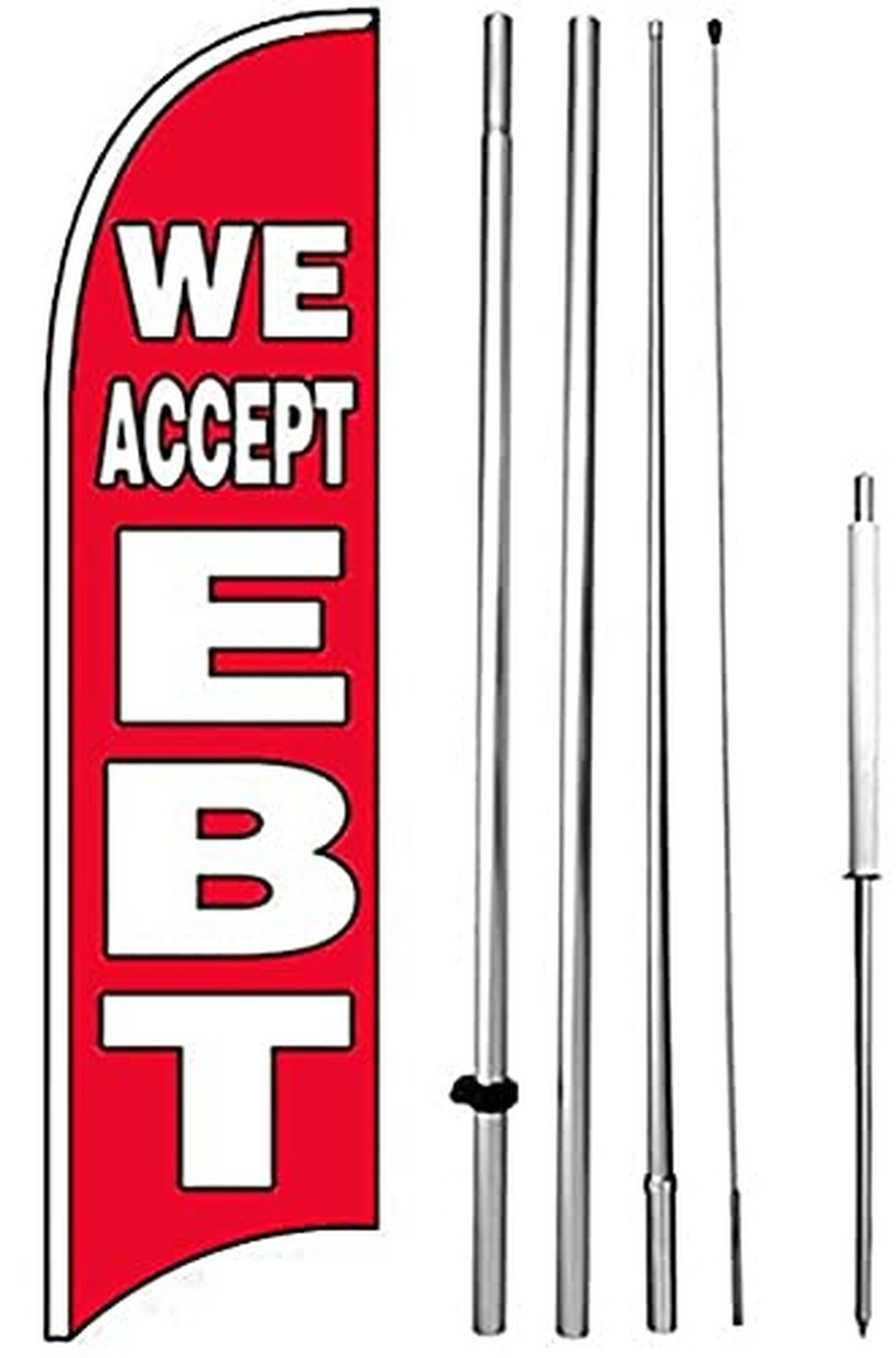 VCVS Co WE Accept EBT – Windless Feather Swooper Flag 15 Ft Tall Pole Kit Ban…