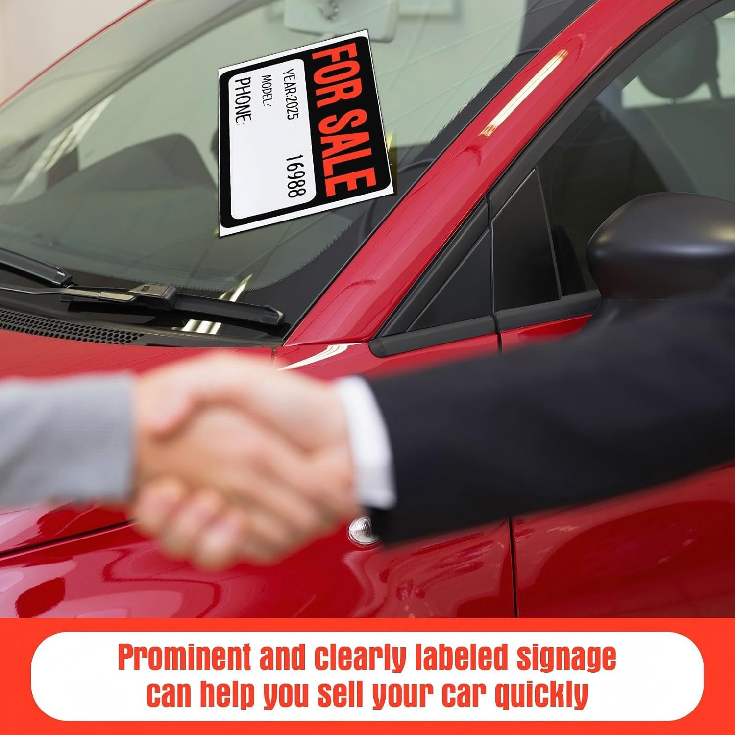 25 Pcs for Sale Signs for Car 9 X 12 Inches Auto Sales Signs Vehicle