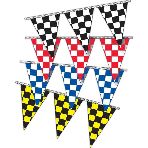 High Quality Checkered Race Track Starter Pennants | Weather Resistant | Sturdy