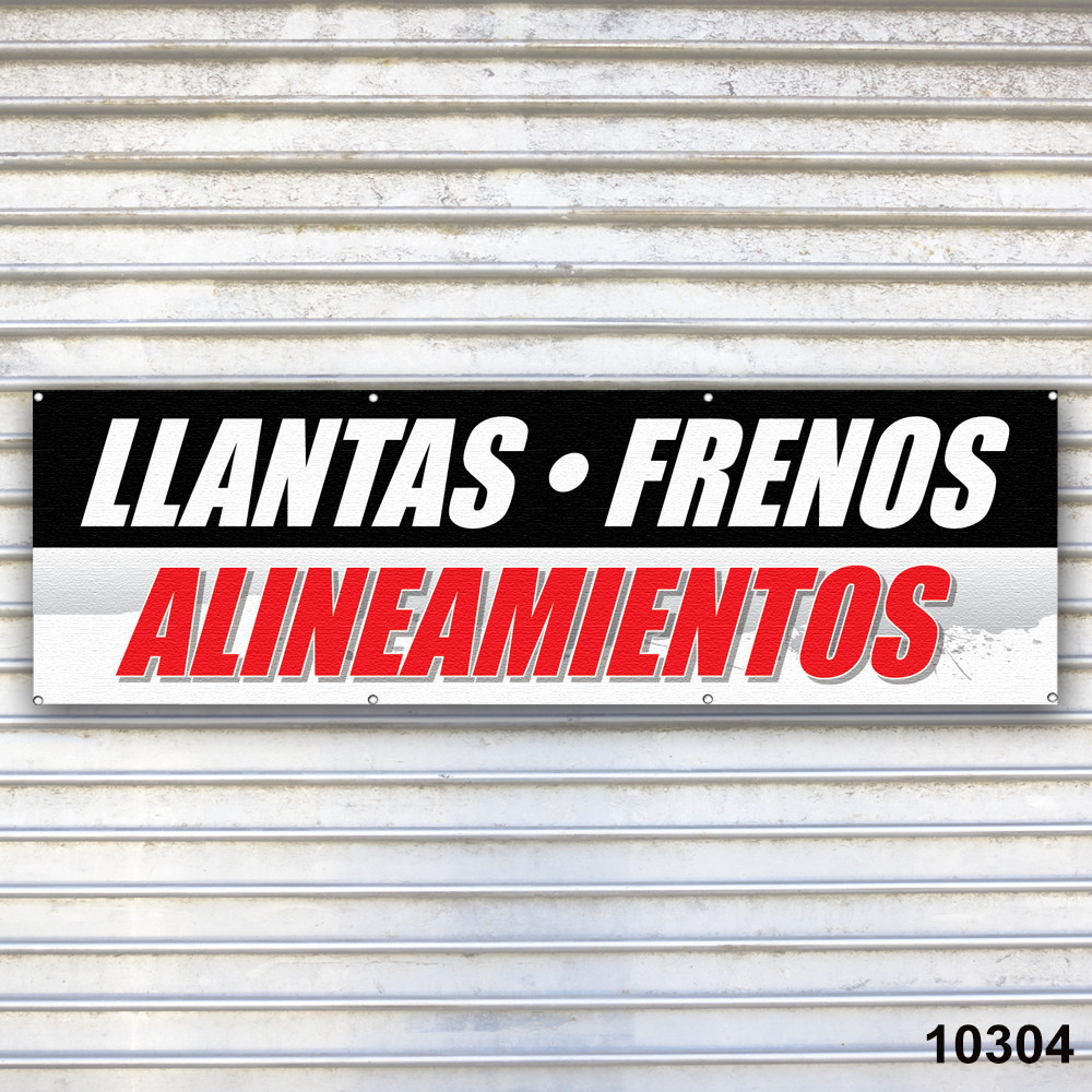 Llantas Frenos Alinemientos Banner Signo