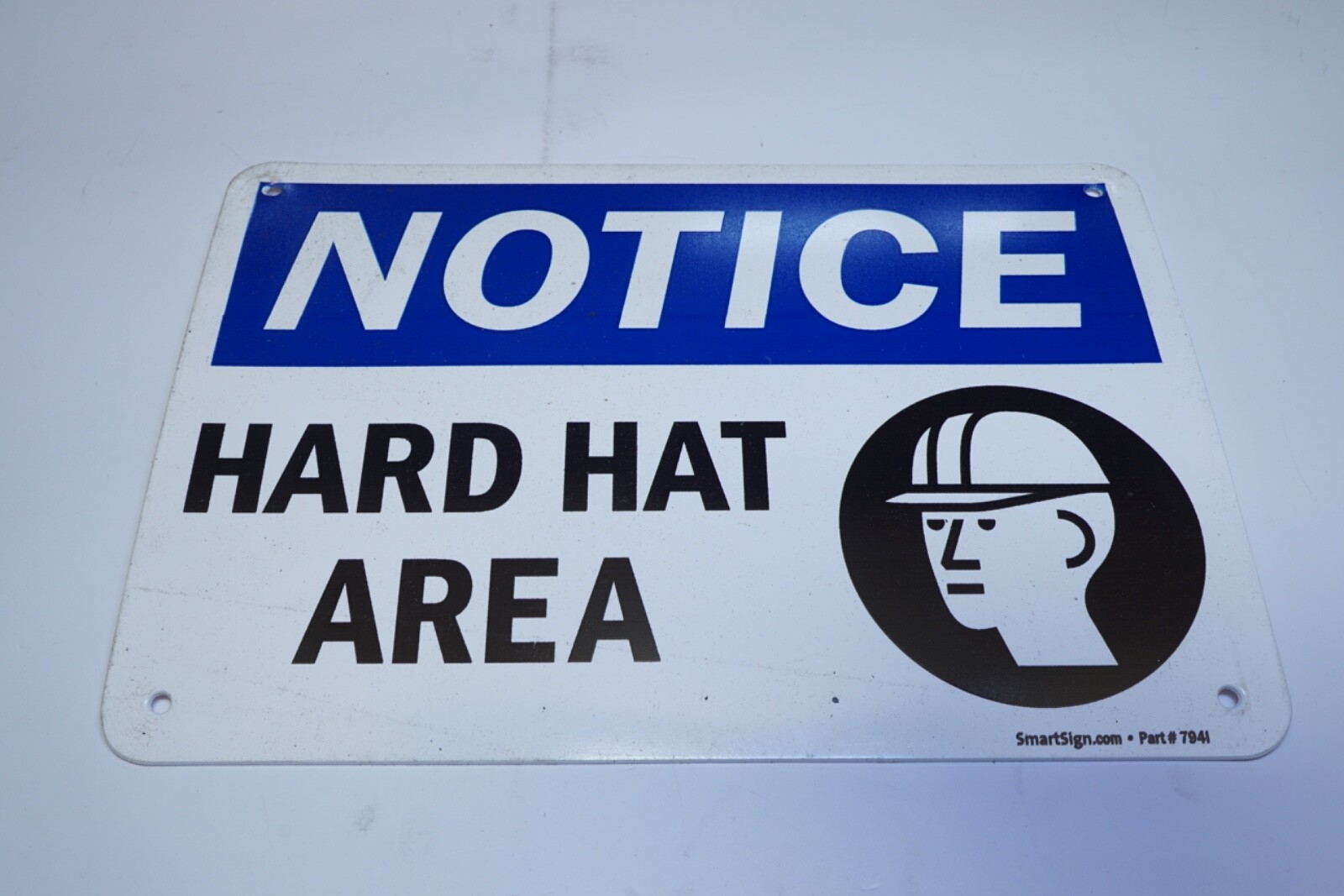 New Lot of 11 SmartSign 7941 Notice Hard Hat Area 10&Prime; x 7&Prime; Ships FREE