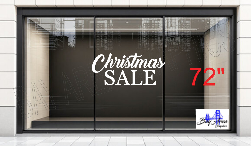 Christmas SALE Sign Vinyl Window Sticker Waterproof Oracal 651 Store Display