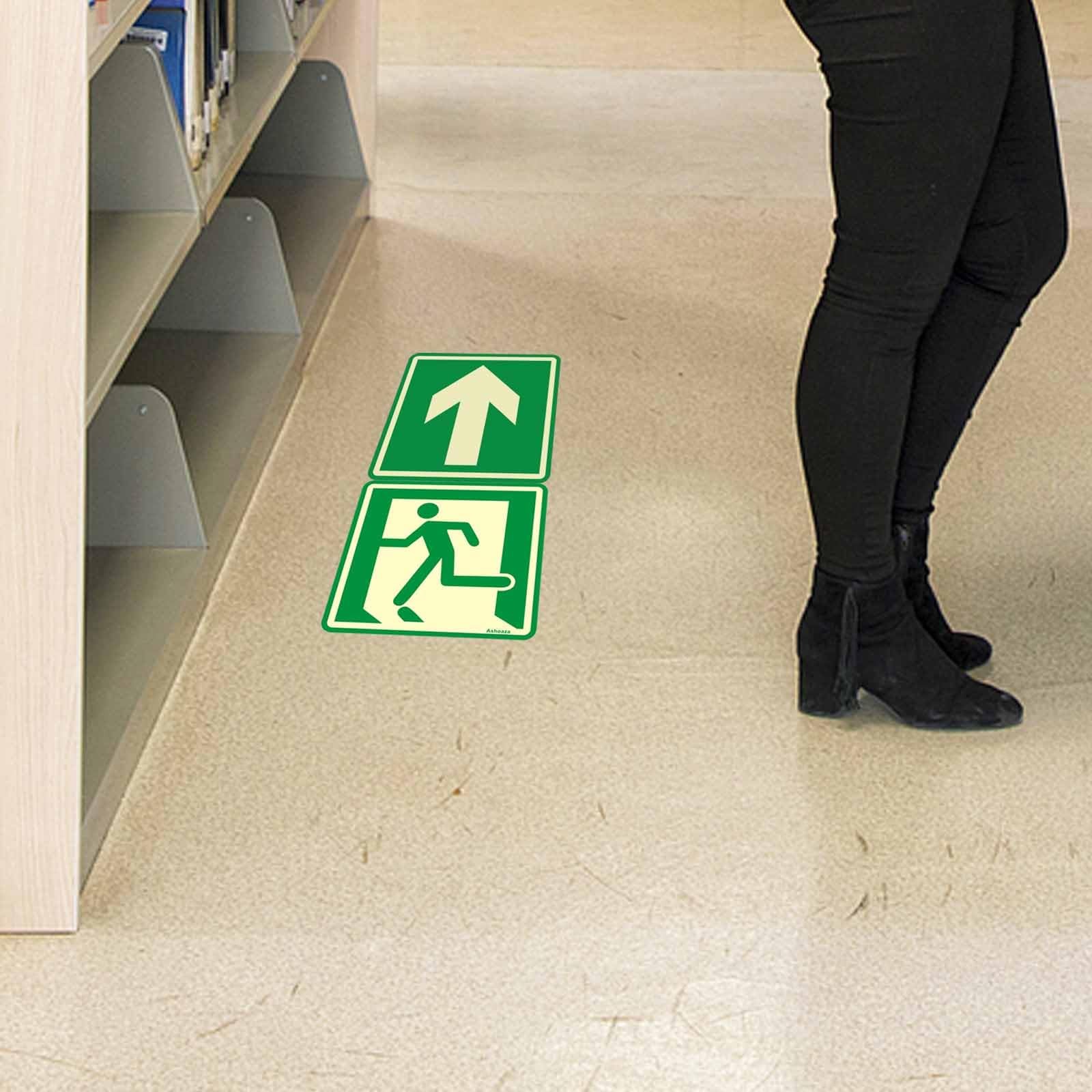 Glow in the Dark Emergency Exit Stickers – 4 Pcs Self-Adhesive Safety Decals …