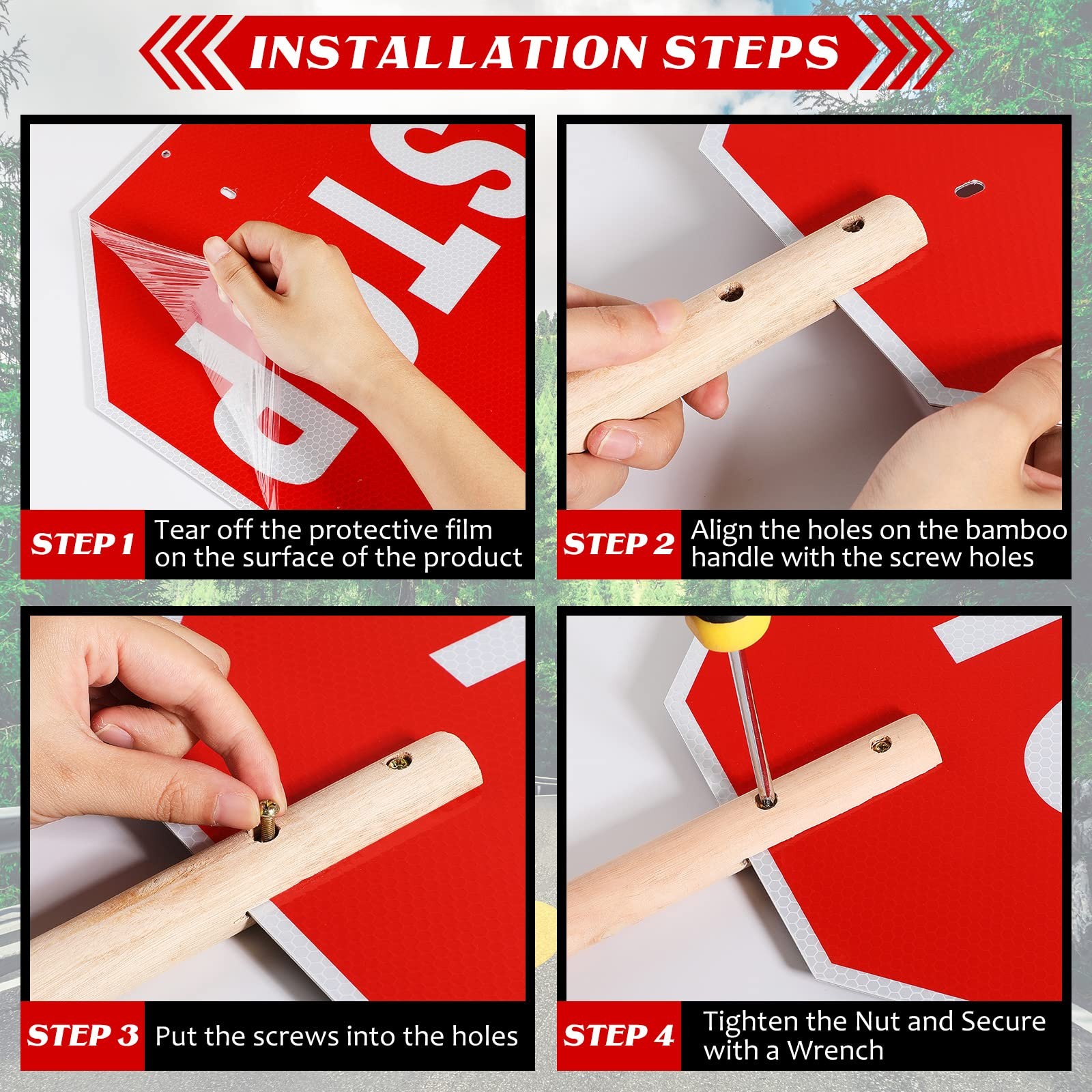 Stop Slow Sign Handheld Stop Sign with Handle 13 x 13 Crossing Guard Stop