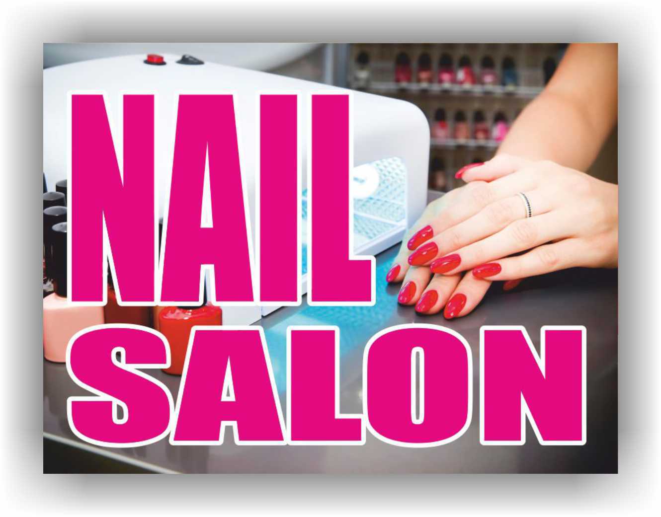 NAIL SALON Yard Sign Corrugate Plastic with H-Stakes manicure beauty barber shop