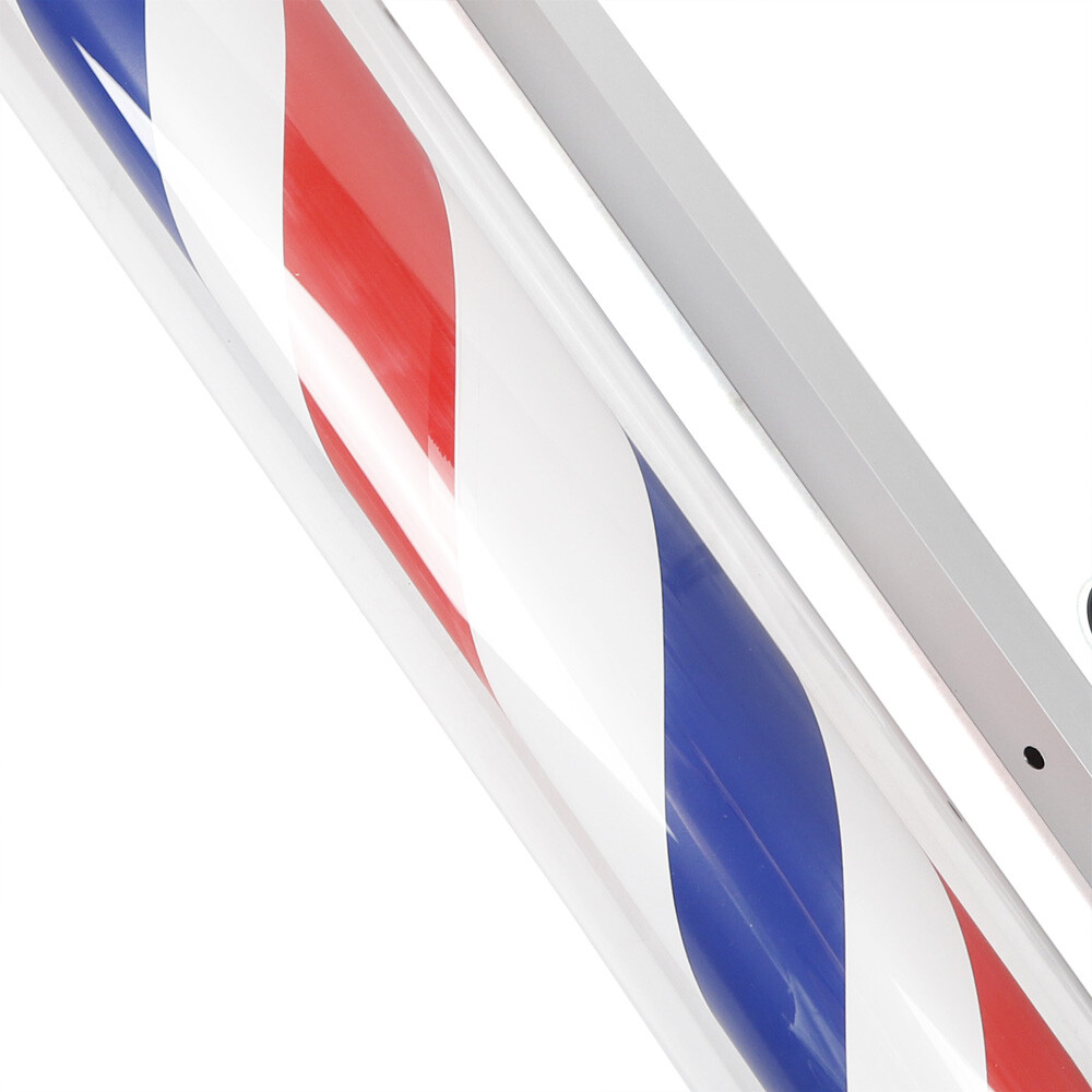 40&Prime; Barber Hair Salon Light Pole Rotating Light Barber Shop Sign Red &Blue&White