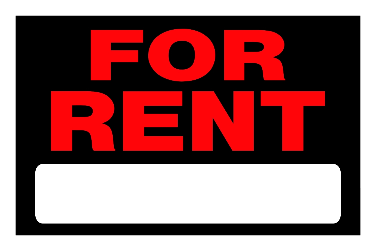 FOR RENT Sign 8&Prime;x12&Prime; Red Plastic with blank Rental Apartment Home Hillman 839926